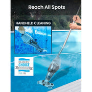 Kokido XTROVAC 510 Rechargeable Handheld Pool Vacuum, Cordless, Optimized Suction 15 GPM, 90 Min Runtime, Blue & Grey, For In-Ground and Above Ground Pools, EV57