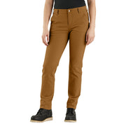 Carhartt Rugged Flex Relaxed-Fit Straight Canvas Work Pants for Ladies - Carhartt Brown - 10 - Regular