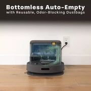 bObsweep Bio Auto-Empty Robot Vacuum & Mop with Reusable Charcoal-Lined Odor-Filtering Bags & Bottomless Dock Capacity