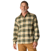 Carhartt Men's Rugged Flex Relaxed Fit Midweight Flannel Long-Sleeve Plaid Shirt, Light Faded Navy, Medium, 107010