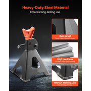 KFFKFF Heavy Duty Steel Jack Stands, 3 Ton Capacity, Adjustable Height 10.8 to 16.3 in, Secure Ratchet Locking Mechanism, Set of 2, HM3141B