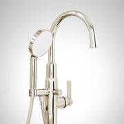 Signature Hardware 484200 Greyfield Floor Mounted Tub Filler Faucet - Gunmetal Finish with Hand Shower