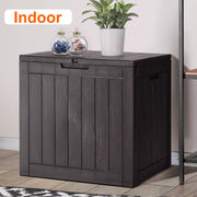 Gianna 31 Gallon Resin Deck Box, Waterproof UV Resistant Outdoor Storage, Brown, JBX