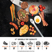 Blackstone Adventure Ready Outdoor Griddle, Single Burner 17 in Propane Flat Top Grill, Black, 2493