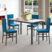 Segmart Dining Table Set - B1450 5 Piece Kitchen Dining Table and Chair Set, Blue