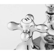 Signature Hardware SH449724CP Teapot Centerset Lavatory Faucet with Rod Type Drain - Porcelain Cross Handles - Chrome