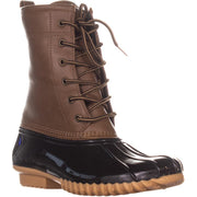 Womens The Original Duck Boot by Sporto Ariel Lace Up Duck Rain Boots, Tan/Brown
