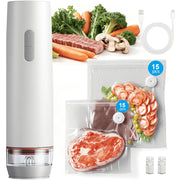 PKALQ HYD01 Food Saver Vacuum Sealer Machine, Cordless Compact Design, One-Touch Operation, White