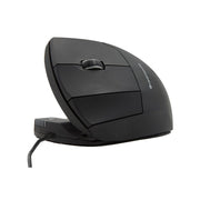 Contour Design Unimouse Left-Handed Adjustable Ergonomic Wired Vertical Mouse, 6 Programmable Buttons, USB-C, Matte Black, CDUMBK21002
