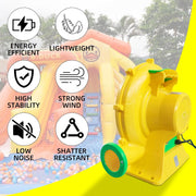 XHYHWYD 750W Air Blower for Inflatable Bounce House, Jumper, Water Slide, Portable, Yellow
