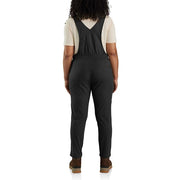 Carhartt Women's Force Relaxed Fit Ripstop Bib Overall, Black, Large Tall, 106235