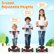 SIMATE D3 Electric Scooter for Kids Ages 4-10,Thumb Accelerator, LED Lights LCD Screen, 3 -Wheels Electric Scooter, Black