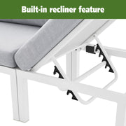 Mainstays MS2328079419003 Oakleigh 4-Piece Outdoor Chaise Sectional Set with Table, Gray