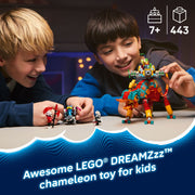 LEGO DREAMZzz Mateo's Fire Chameleon 2-in-1 Building Toy with 443 Pieces, Minifigures, Modular Boosters, Ages 7+, 71492