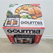 Gourmia 8 Qt Digital Air Fryer with Window and Light, Black Stainless, 7 One-Touch Functions, 450F Cooking, NC6232432