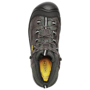 KEEN Utility Braddock Mid Waterproof Steel Toe Work Boots for Men - Gargoyle/Forest Night - 11M