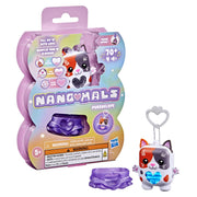 Nano-Mals G2209 Purrnelope Calico Kitty Electronic Fidget Pet with Color-Changing Heart Meter, Over 70 Sounds and Reactions, Purple Dress, Clip Attachment