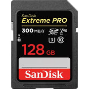 SanDisk Extreme Pro 128GB SDXC UHS-II V90 Memory Card, 300MB/s Read, 260MB/s Write, Black