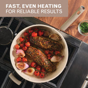 Farberware TrueCook 6qt Ceramic Jumbo Cooker, Dishwasher and Oven Safe, Taupe