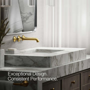 Kohler Occasion Wall-Mount Bathroom Sink Faucet Lever Handle Trim, Vibrant Brushed Moderne Brass, T27013-4-2MB