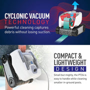 Polaris P724 Robotic Automatic Pool Cleaner, Cyclonic Vacuum Technology, Lightweight Compact Design, Energy Efficient, Cleans Floors Walls Waterline, For In-Ground Pools Up to 36 ft, F724