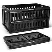 CleverMade Collapsible Utility Crate, Heavy Duty Folding Storage Bin, 60L Capacity, Obsidian, Pack of 3