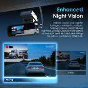 Rexing Dash Cam Dual Camera System, 2K Front, 1080P Rear, WiFi App Control, Loop Recording, Parking Monitor, Black, WMTC2B