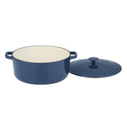 Cuisinart Chef's Classic Enameled Cast Iron 7 Qt Round Covered Casserole, Provencal Blue, CI670-30BG