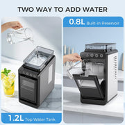 Havato Countertop Ice Maker, Portable Bullet Ice Machine, Adjustable Ice Cube Size, 26 lb Daily Output, Self-Cleaning, Quiet Operation, Black, 12u-1