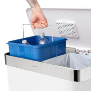 QualiaZero 16 Gallon Stainless Steel Dual Compartment Step On Trash Can, Matte White, QZ10075