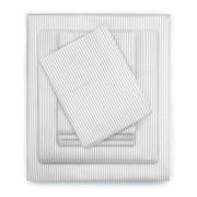 Serta 6-Piece 800 Thread Count Cotton Rich Gray Stripe Bed Sheet Set, Full, Lunar Rock Stripe