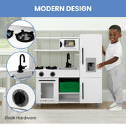 Delta KT86593GN-1652 Children Deluxe Modern Toy Kitchen Playset White