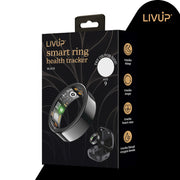 LivUp LU-SMTRNG-500 Smart Ring, Health Monitoring, Sleep Tracking, Multiple Exercise Modes, Bluetooth, Black, Size 9