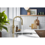 Kohler 22972-2MB Crue Pull Down Kitchen Faucet, Vibrant Brushed Moderne Brass