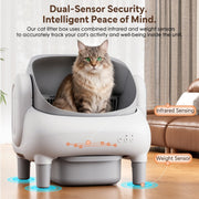 Cumrige Self Cleaning Cat Litter Box, Open Top, App Controlled, Advanced Safety Sensors, Large 10.5L Sealed Waste Bin