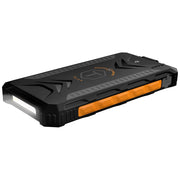 ToughTested TT-PBW-10C ROC 10000mAh Wireless Solar Power Bank, Black/Orange