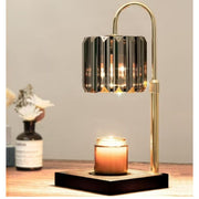 Solhice Candle Warmer Lamp, Champagne Crystal Glass, 7-Level Dimmable Temperature, Timer with 2/4/8 Hour Settings, Fits Large Jar Candles, Black