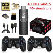 ZYTKWT K8 Video Game Console, 64GB Storage, 40,000+ Games, 40+ Emulators, 2.4G Wireless Controllers, 4K HDMI Output