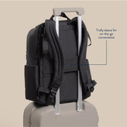 Itzy Ritzy Belong Utility Backpack Diaper Bag, 17 Multi-Functional Pockets, Insulated Bottle Holders, Laptop Compartment, Trolley Sleeve, Stroller Straps, Machine Washable Changing Pad, Black