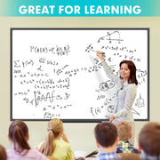 JILoffice V61612221912 Large Magnetic White Board 72 x 40 Inch with Black Aluminum Frame and Detachable Marker Tray