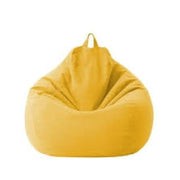 Cheers Solid Color Cloth Lazy Lounger Bean Bag Cover - Yellow - Medium Size