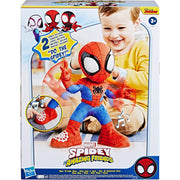Spidey and his Amazing Friends F6722 Marvel Dance 'N Crawl Spidey, Interactive Plush Toy with 20 Phrases & Sounds