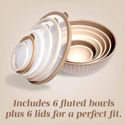 Cook With Color 12-Piece Mixing Bowl Set, Durable BPA-Free Plastic, Non-Slip Silicone Base, Taupe - Durable & Safe