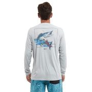Pelagic Vaportek Goione Wahoo Long Sleeve Fishing Shirt, UPF 50+ Sun Protection, Water and Stain Repellent, Lightweight Ventilated Fabric, Light Grey