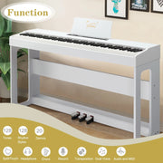 Glarry GDP-104 88 Keys Digital Piano Full Weighted Keyboards for Kids Beginner, White