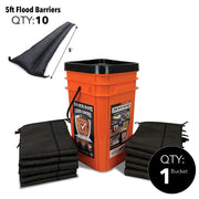 Quick Dam Grab & Go Bucket Flood Control Kit - 5' 10-Pack