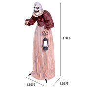 Presence 5FT Halloween Animatronics Life Size Witch with Motion and Sound Activation, Glowing Red LED Eyes, Weatherproof Battery Operated Outdoor Decoration