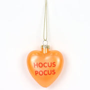 Way To Celebrate Halloween Orange Plastic Heart Shape Ornament, 2.25