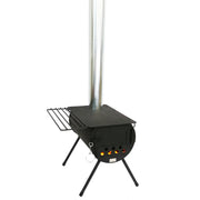 Kodiak Canvas Colorado Cylinder Wood-Burning Stove, Large, Black, Heavy-Duty Steel, Compact Design, 4046