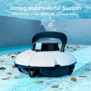 WYBOT Cordless Robotic Pool Cleaner with Dual-Layer Filtration, 80-Min Runtime, Auto-Parking, White and Green